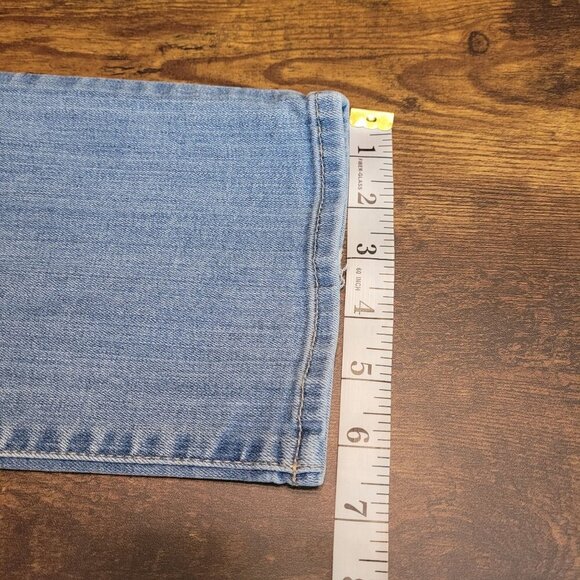 Eddie Bauer Jeans Womens 8 P Slightly Curvy Straight Low Rise Light Wash Stretch - Picture 9 of 10